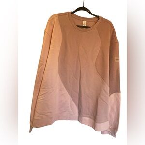 NWT Alo Yoga make waves crewneck pullover SUNSET PINK TONAL Size XL